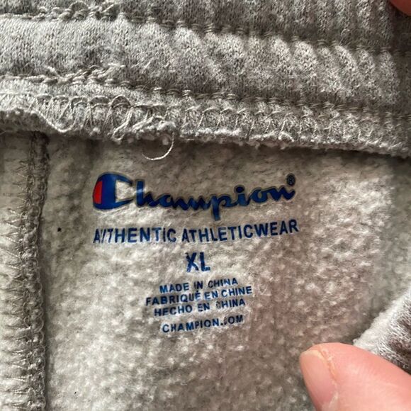 Champion Sweatpants Boys  XL Gray Jogger Logo Spell Out Tapered Stretch - Picture 7 of 9